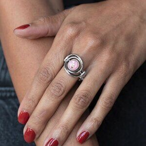 Paparazzi Jewelry Accessories - Celestial Karma - Pink Ring - Vintage